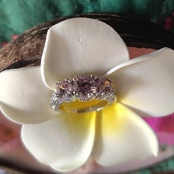 Sterling Silver Pink Sapphire Ring - Picture 3 of 6